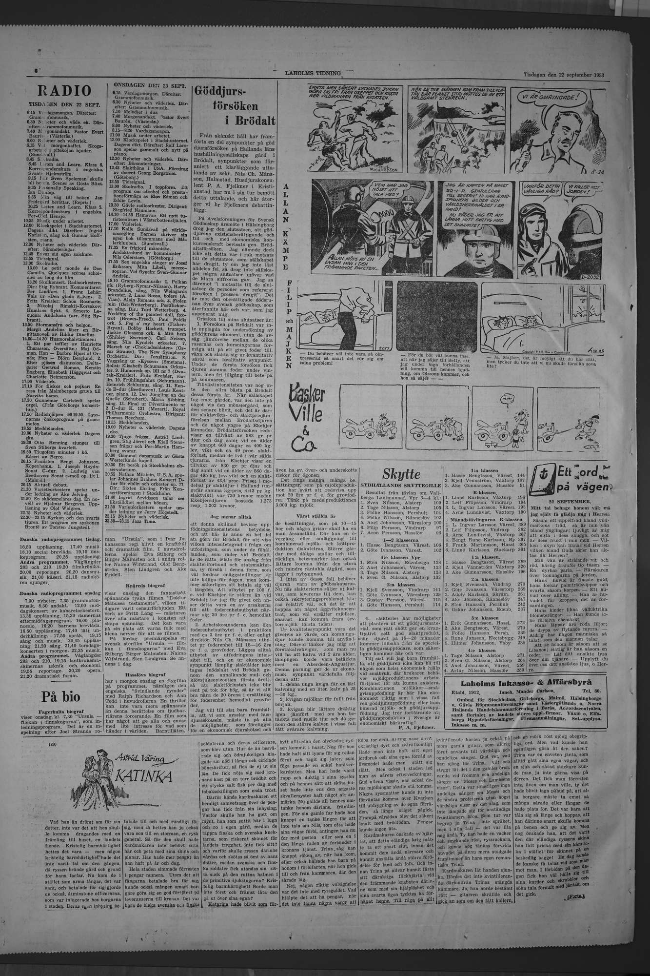 Laholms Tidning Tisdag 22 september 1953, sida 6