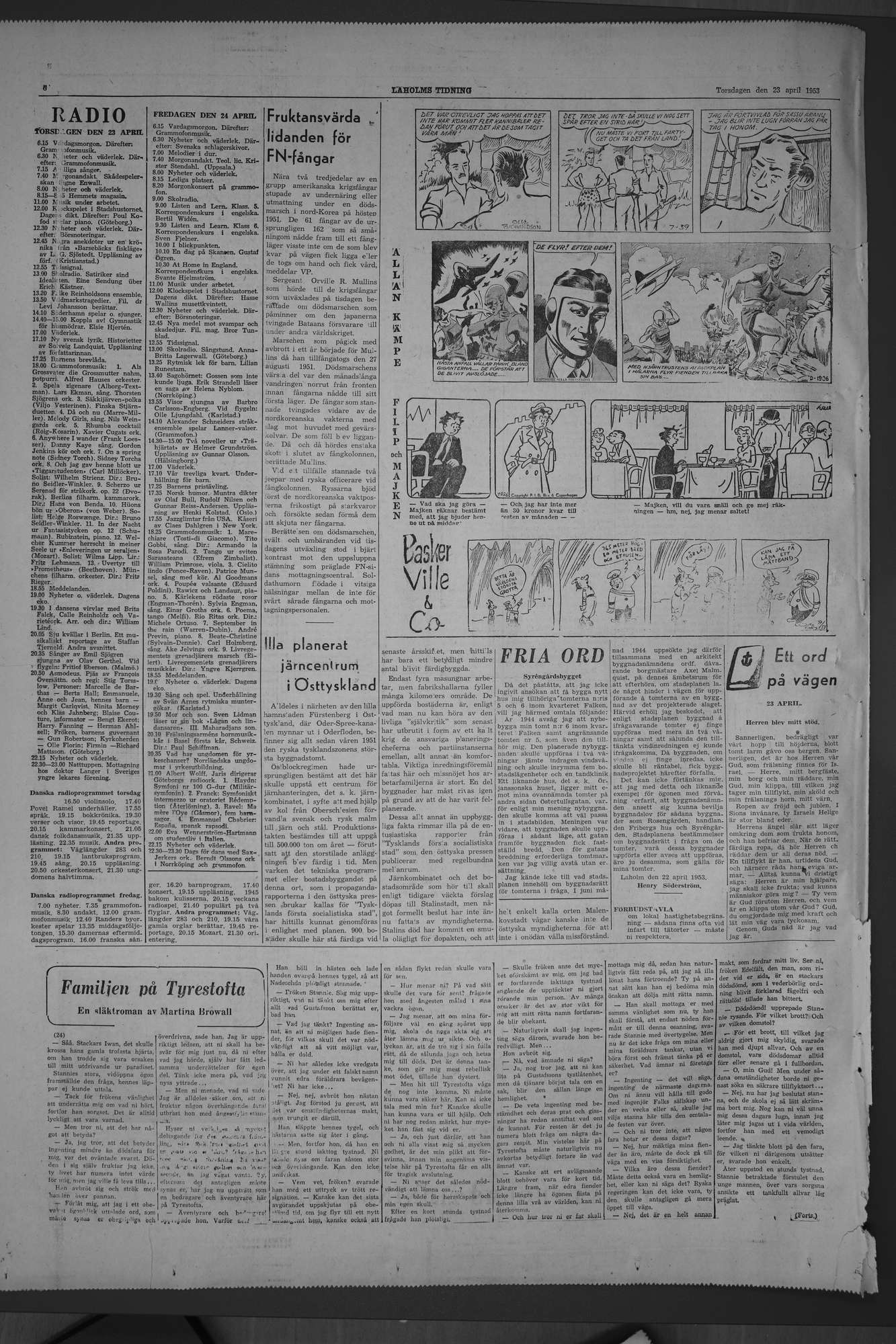 Laholms Tidning Torsdag 23 april 1953, sida 6