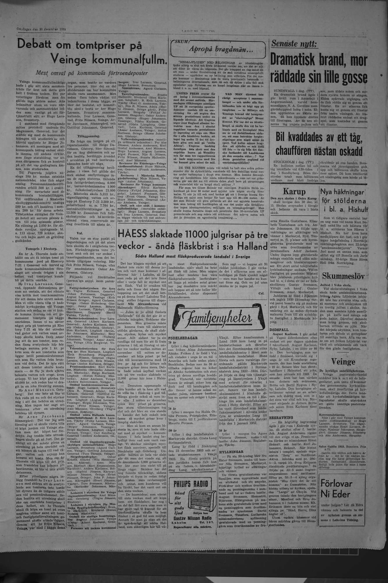 Laholms Tidning Onsdag 23 december 1953, sida 3