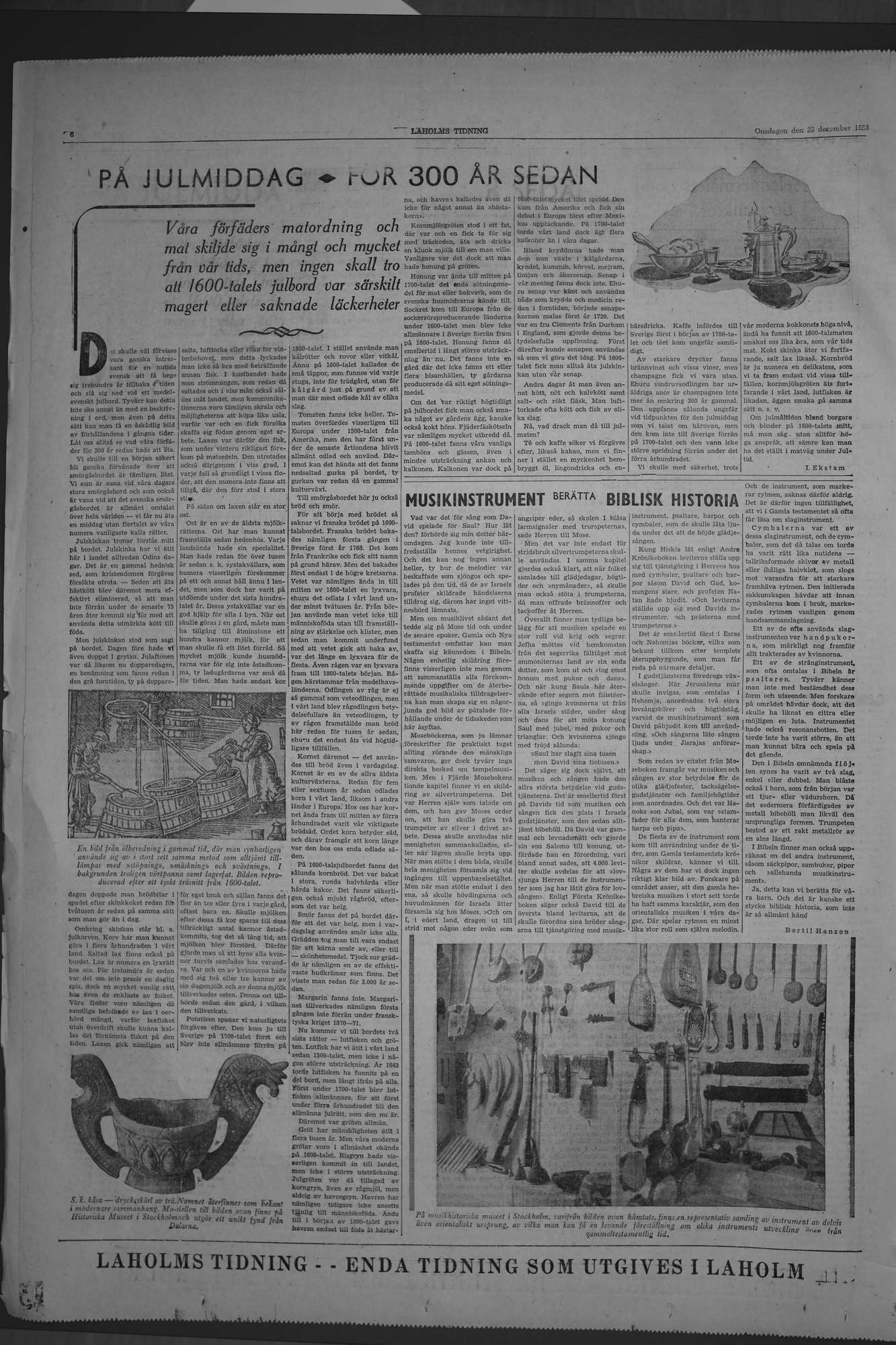 Laholms Tidning Onsdag 23 december 1953, sida 6