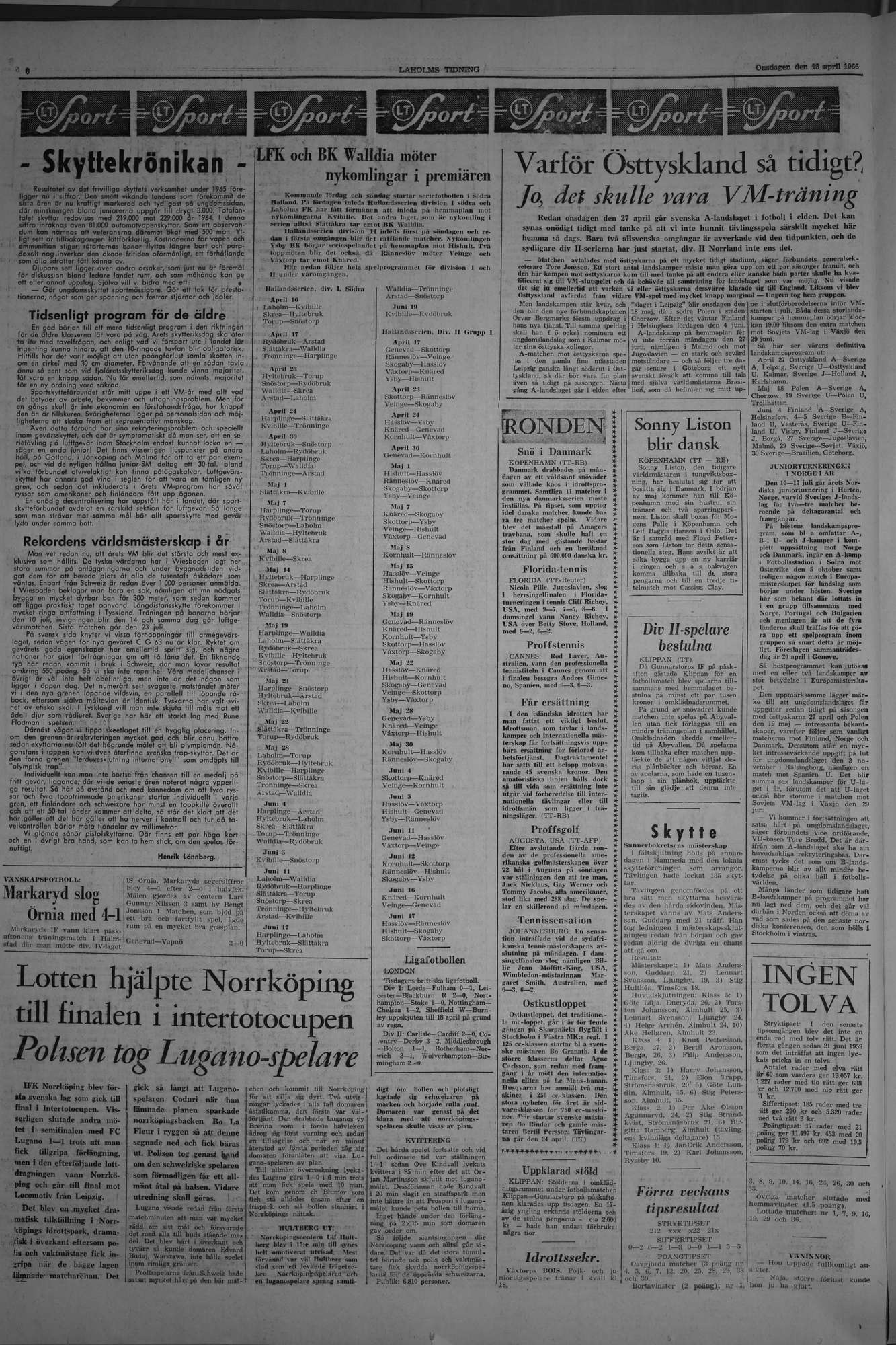 Laholms Tidning Onsdag 13 april 1966, sida 6