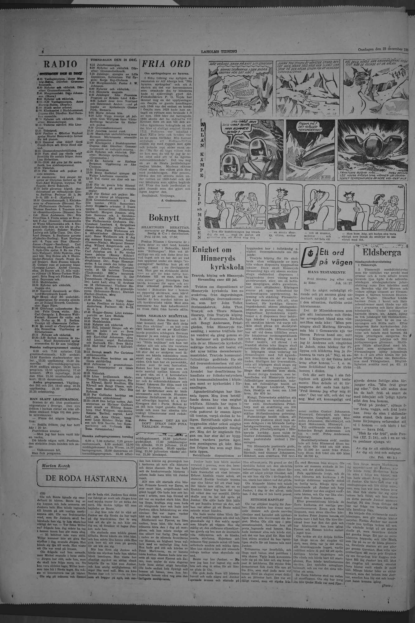 Laholms Tidning Onsdag 23 december 1953, sida 8