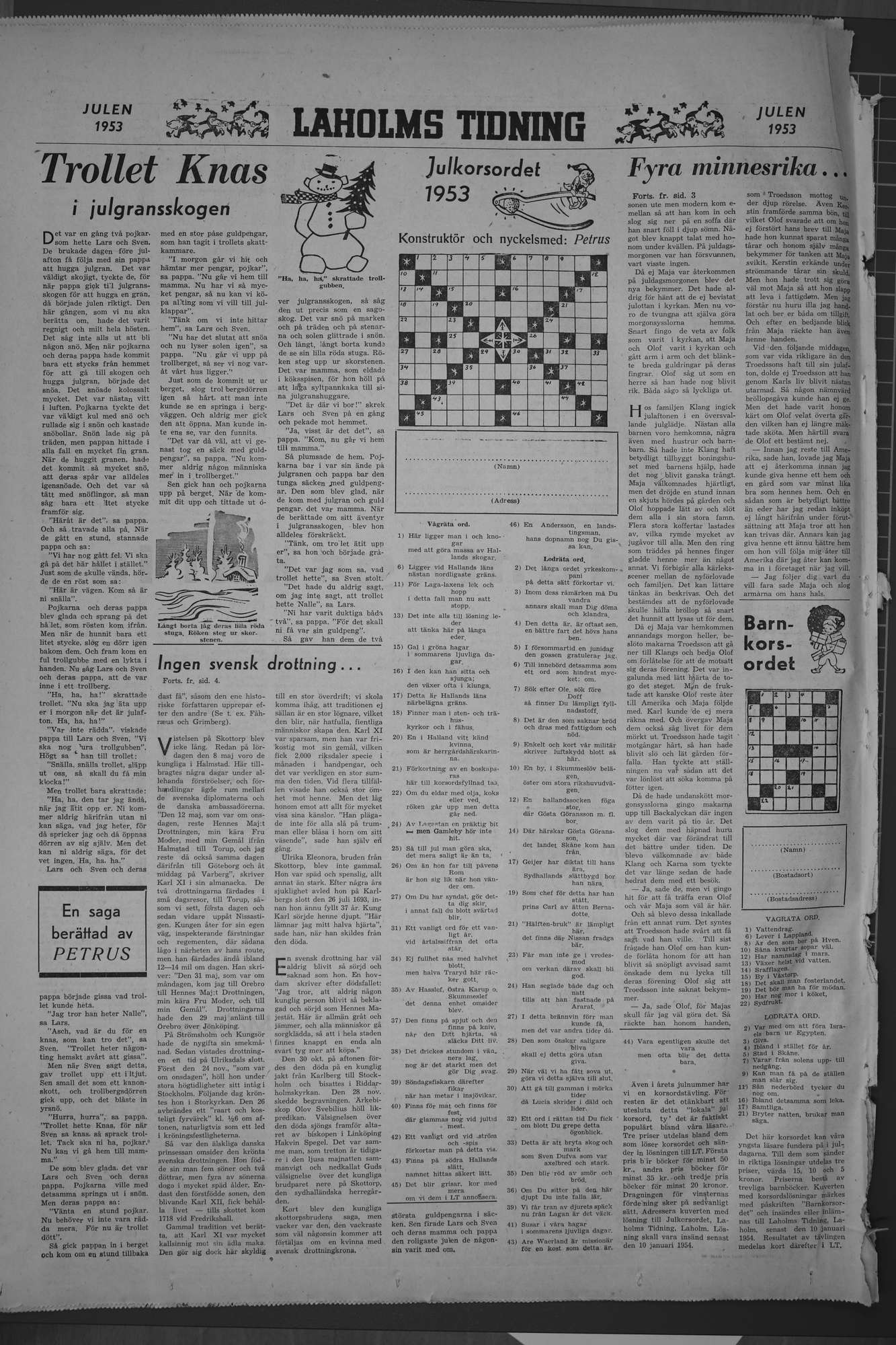 Laholms Tidning Onsdag 23 december 1953, sida 16