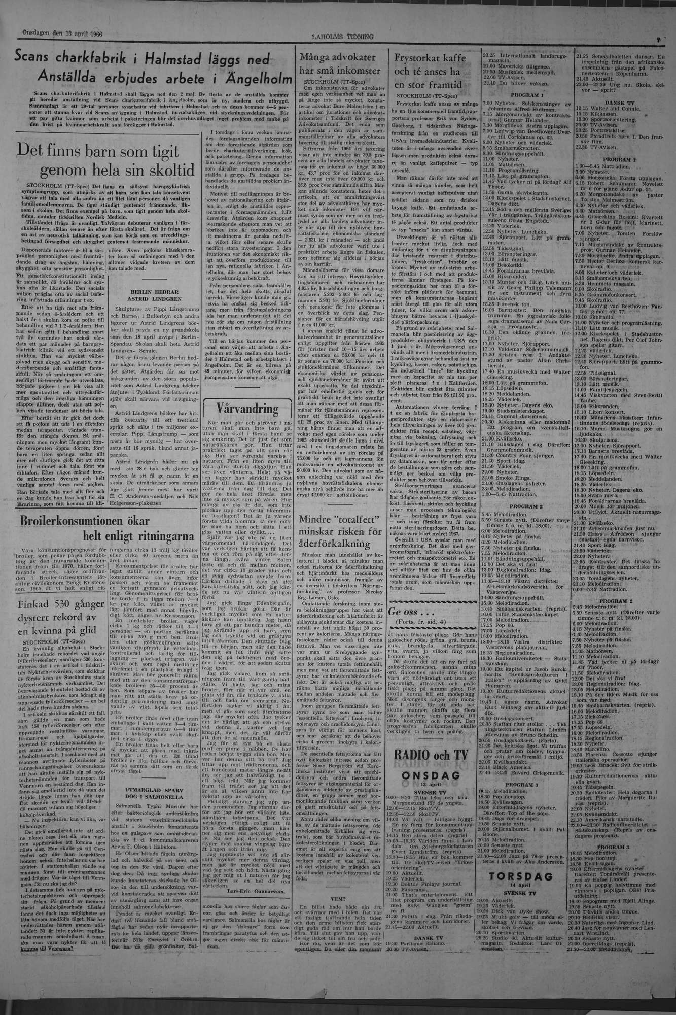 Laholms Tidning Onsdag 13 april 1966, sida 7