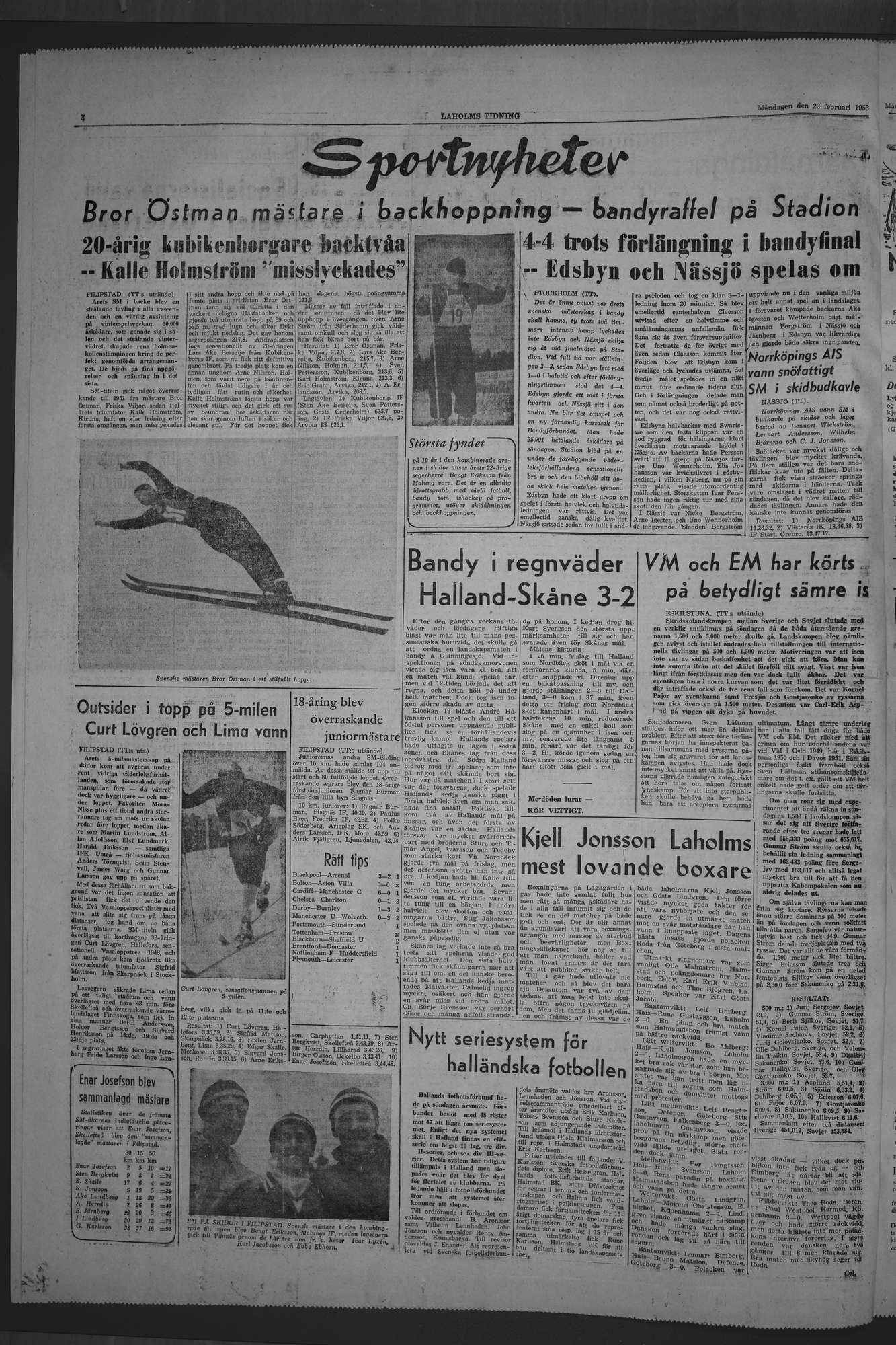 Laholms Tidning Måndag 23 februari 1953, sida 4