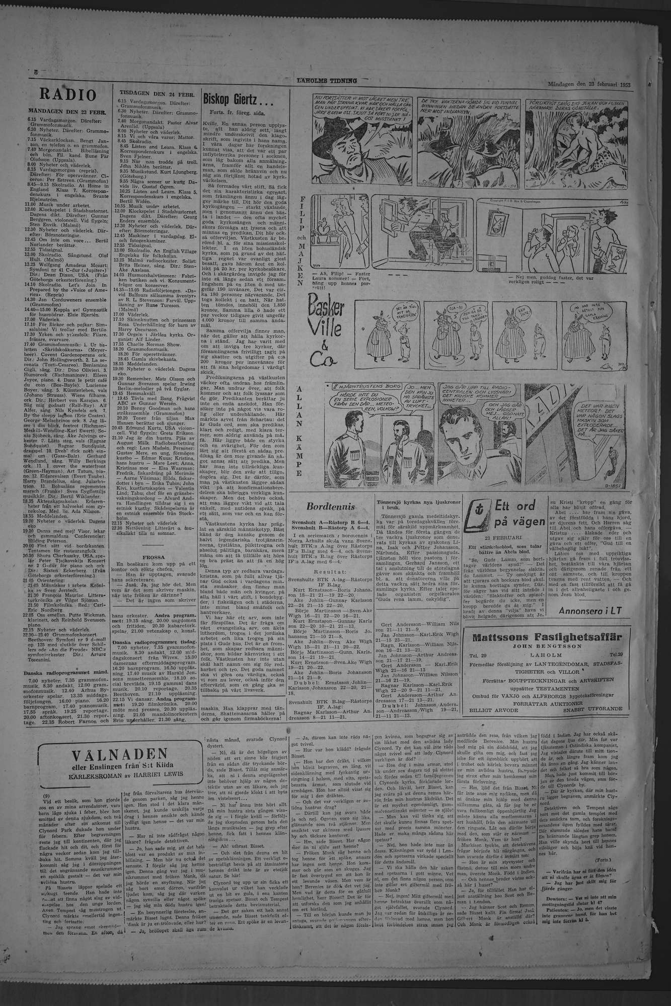 Laholms Tidning Måndag 23 februari 1953, sida 6