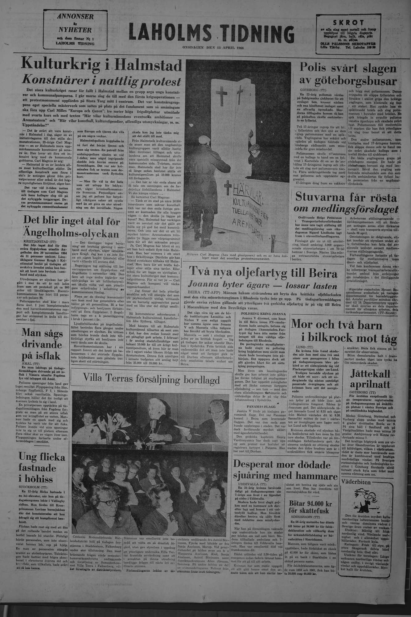 Laholms Tidning Onsdag 13 april 1966, sida 8