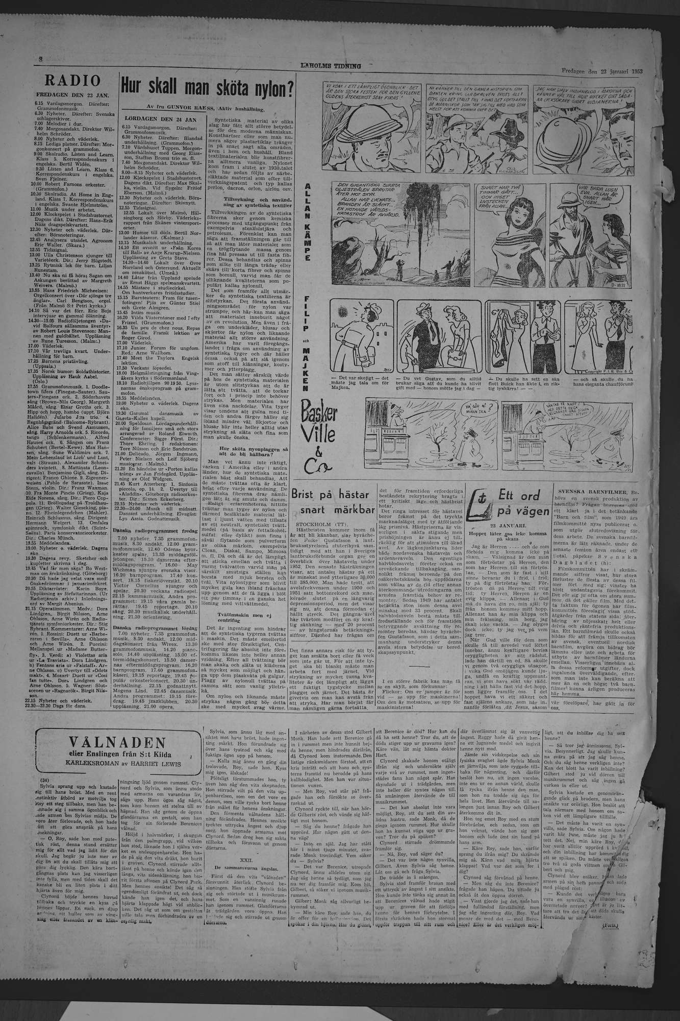 Laholms Tidning Fredag 23 januari 1953, sida 8