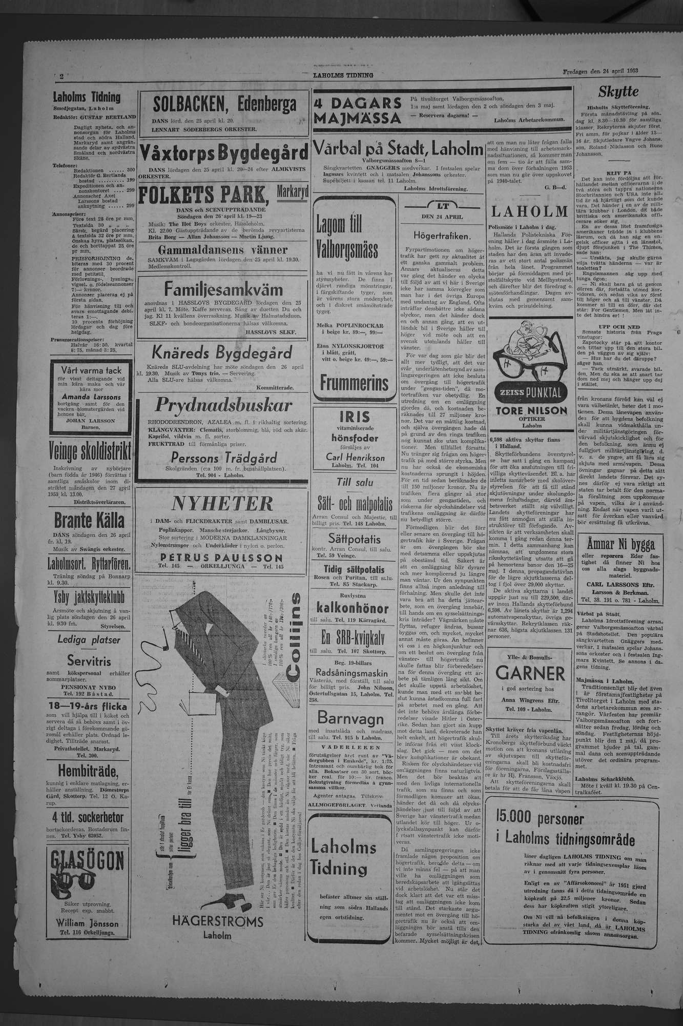 Laholms Tidning Fredag 24 april 1953, sida 2