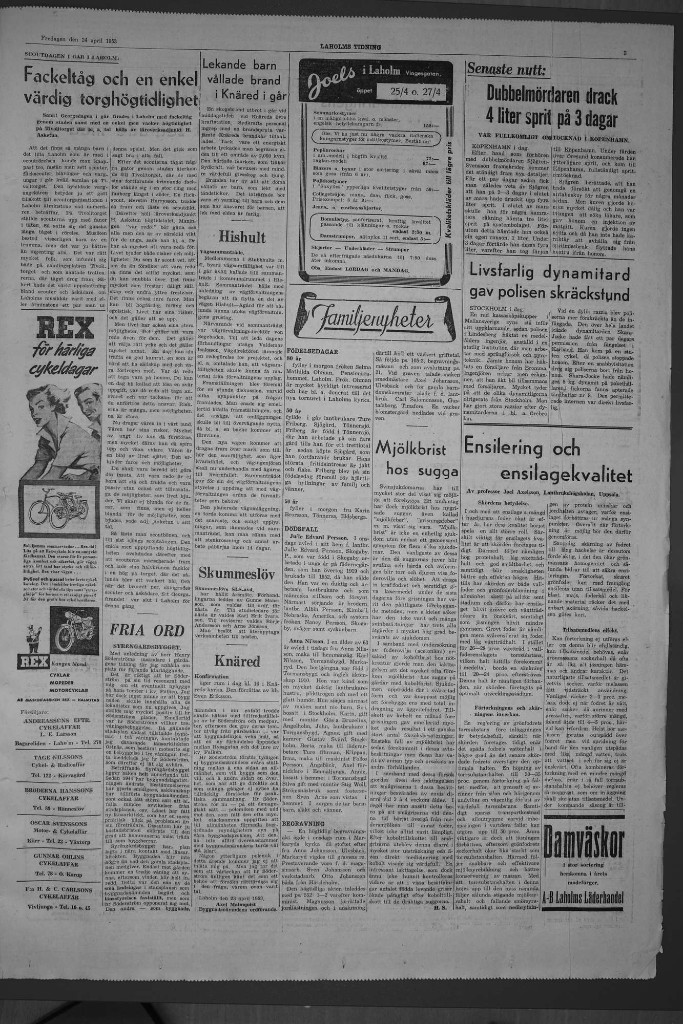 Laholms Tidning Fredag 24 april 1953, sida 3
