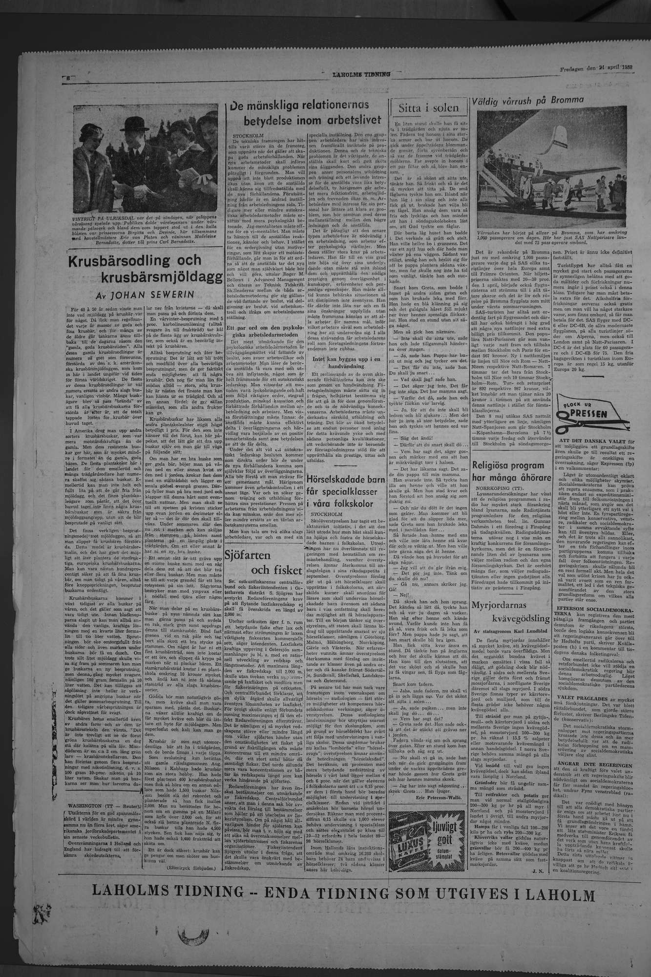 Laholms Tidning Fredag 24 april 1953, sida 6