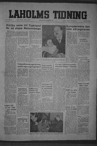 Förstasidan, Tisdag 24 februari 1953
