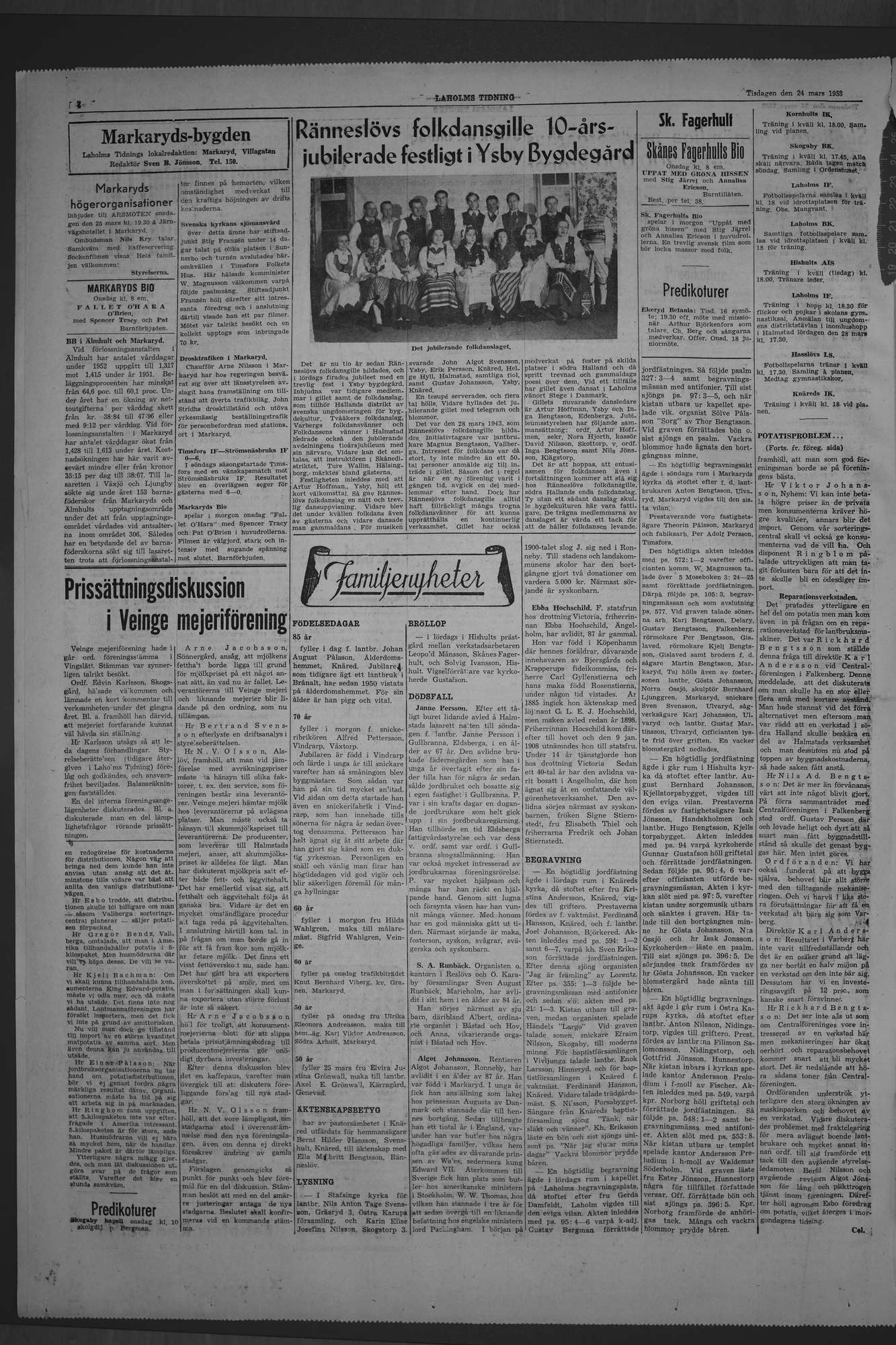 Laholms Tidning Tisdag 24 mars 1953, sida 4