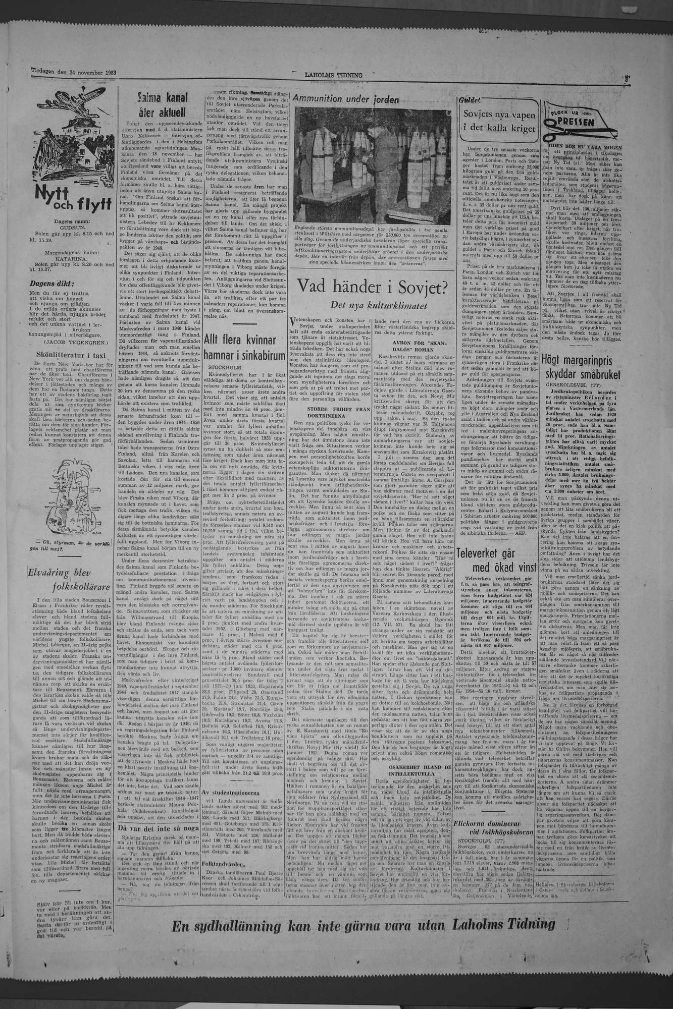Laholms Tidning Tisdag 24 november 1953, sida 5