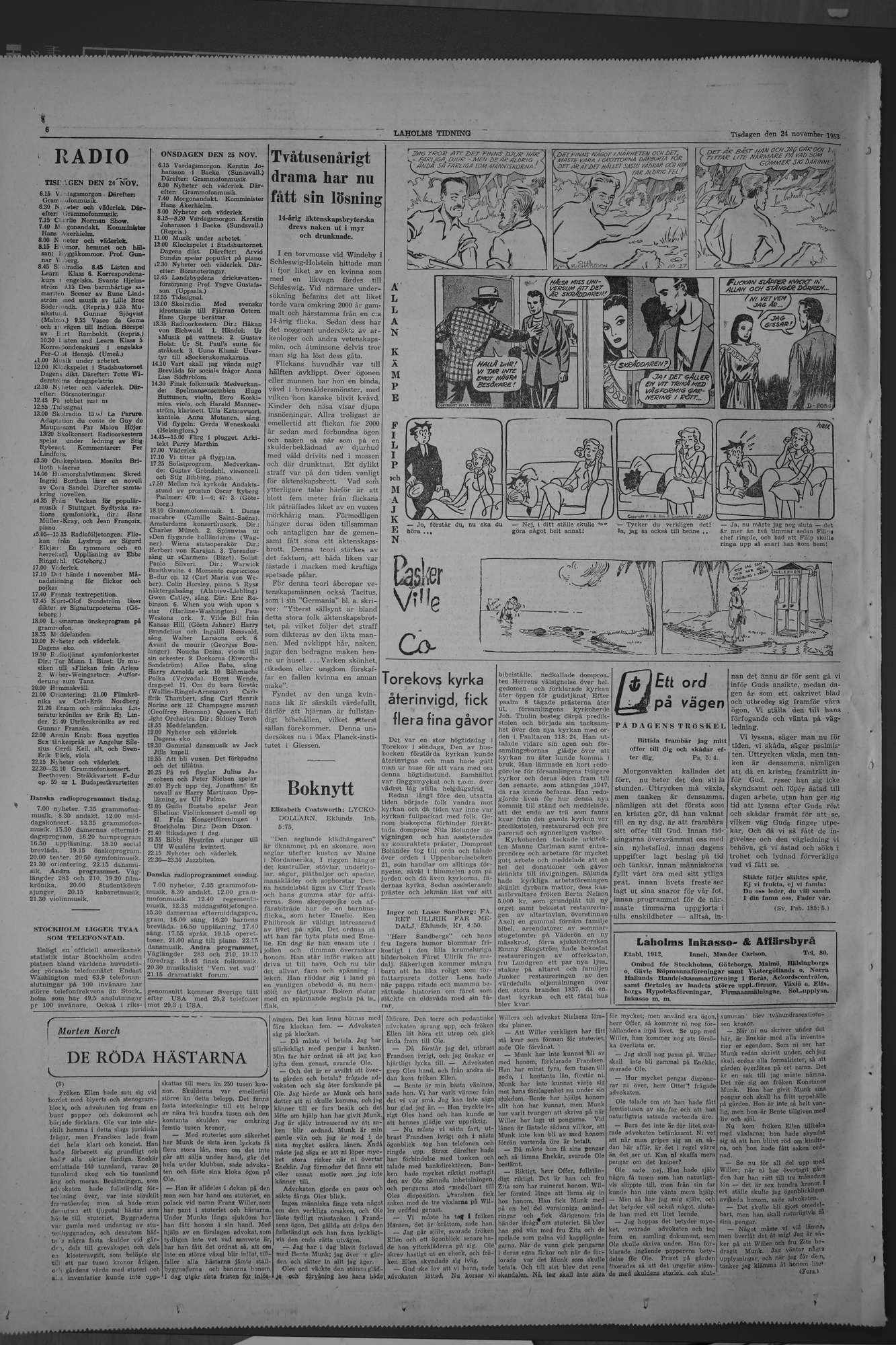 Laholms Tidning Tisdag 24 november 1953, sida 6