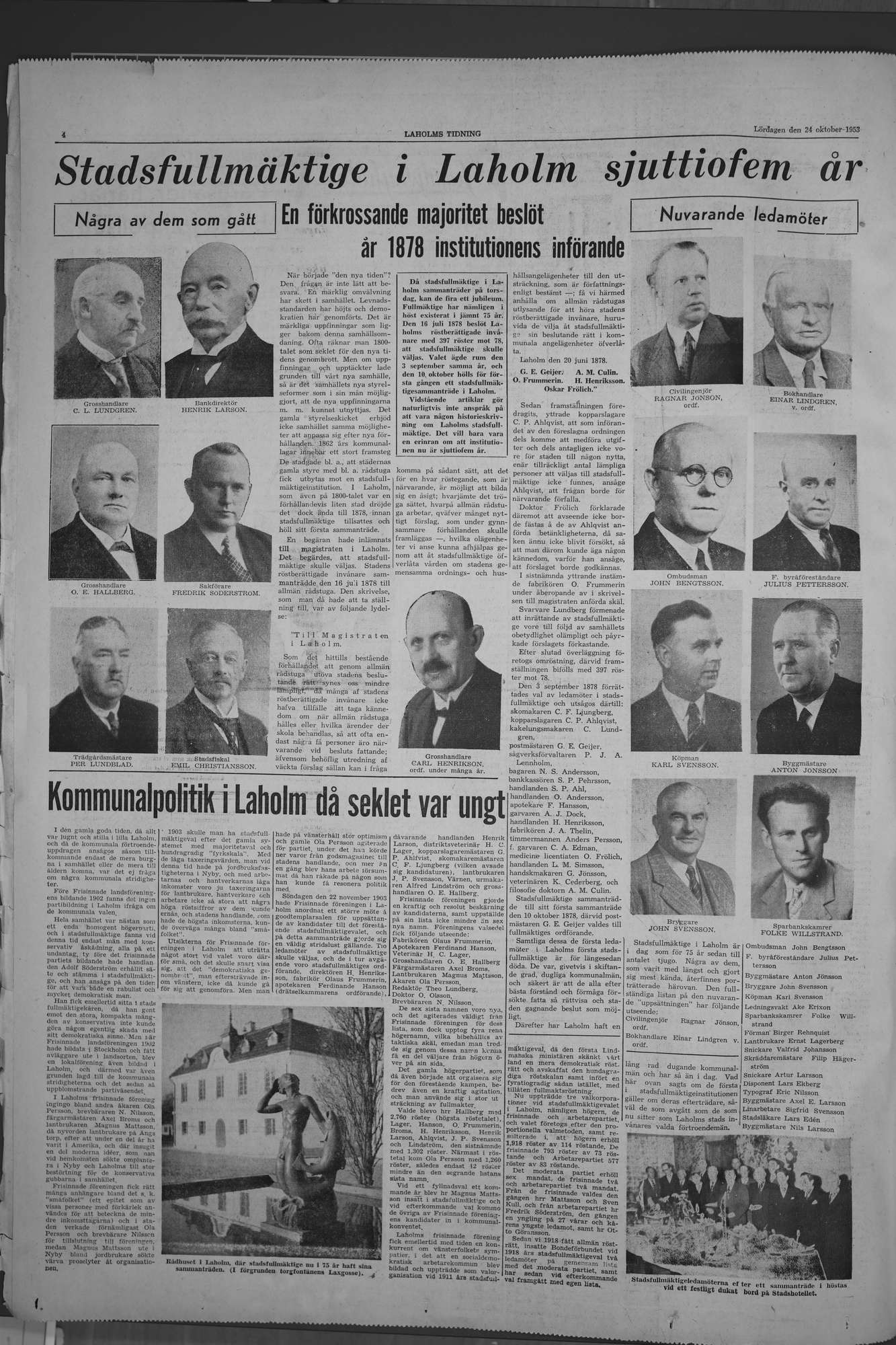 Laholms Tidning Lördag 24 oktober 1953, sida 4