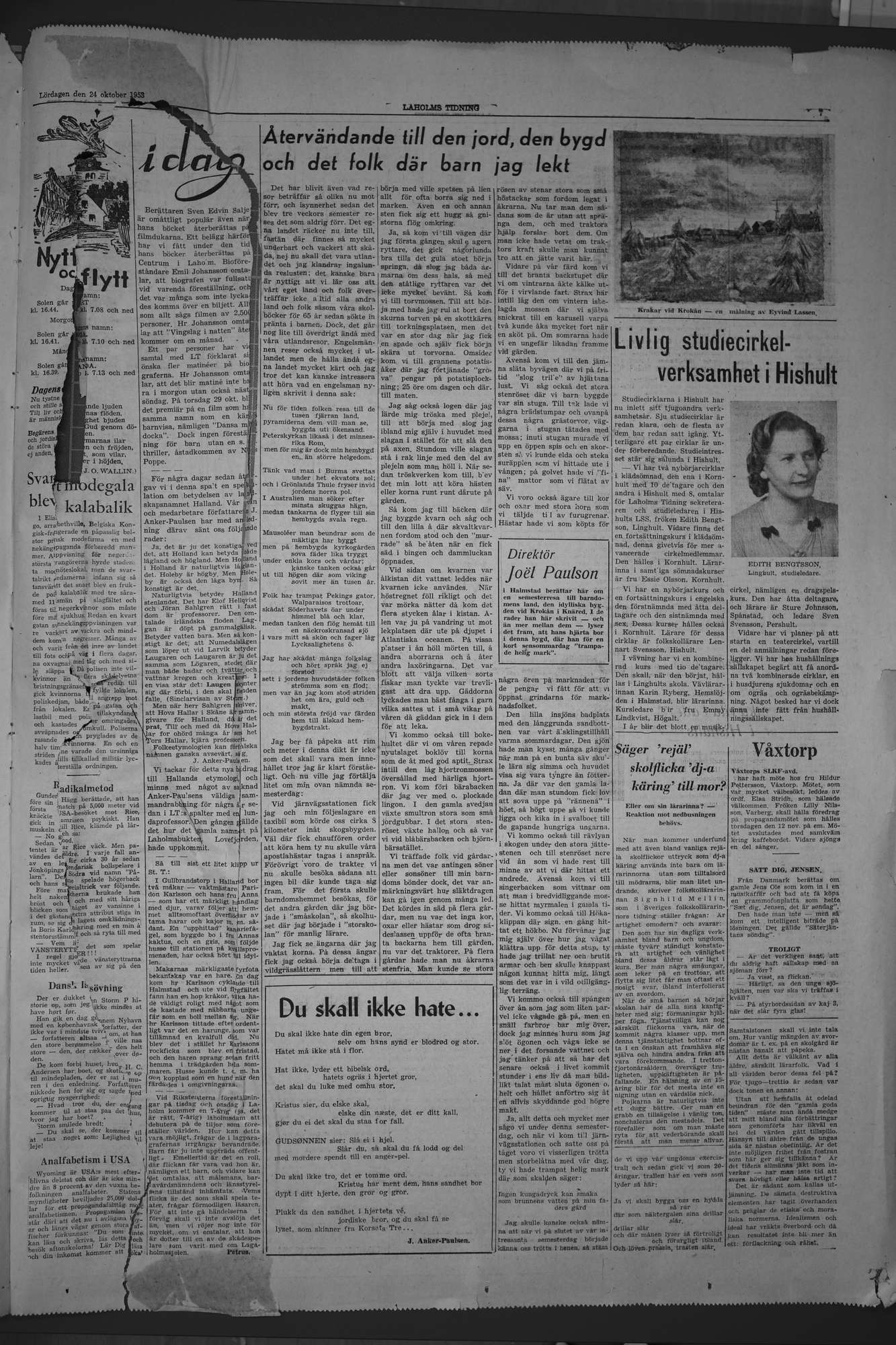 Laholms Tidning Lördag 24 oktober 1953, sida 7