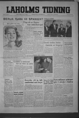 Förstasidan, Torsdag 24 september 1953