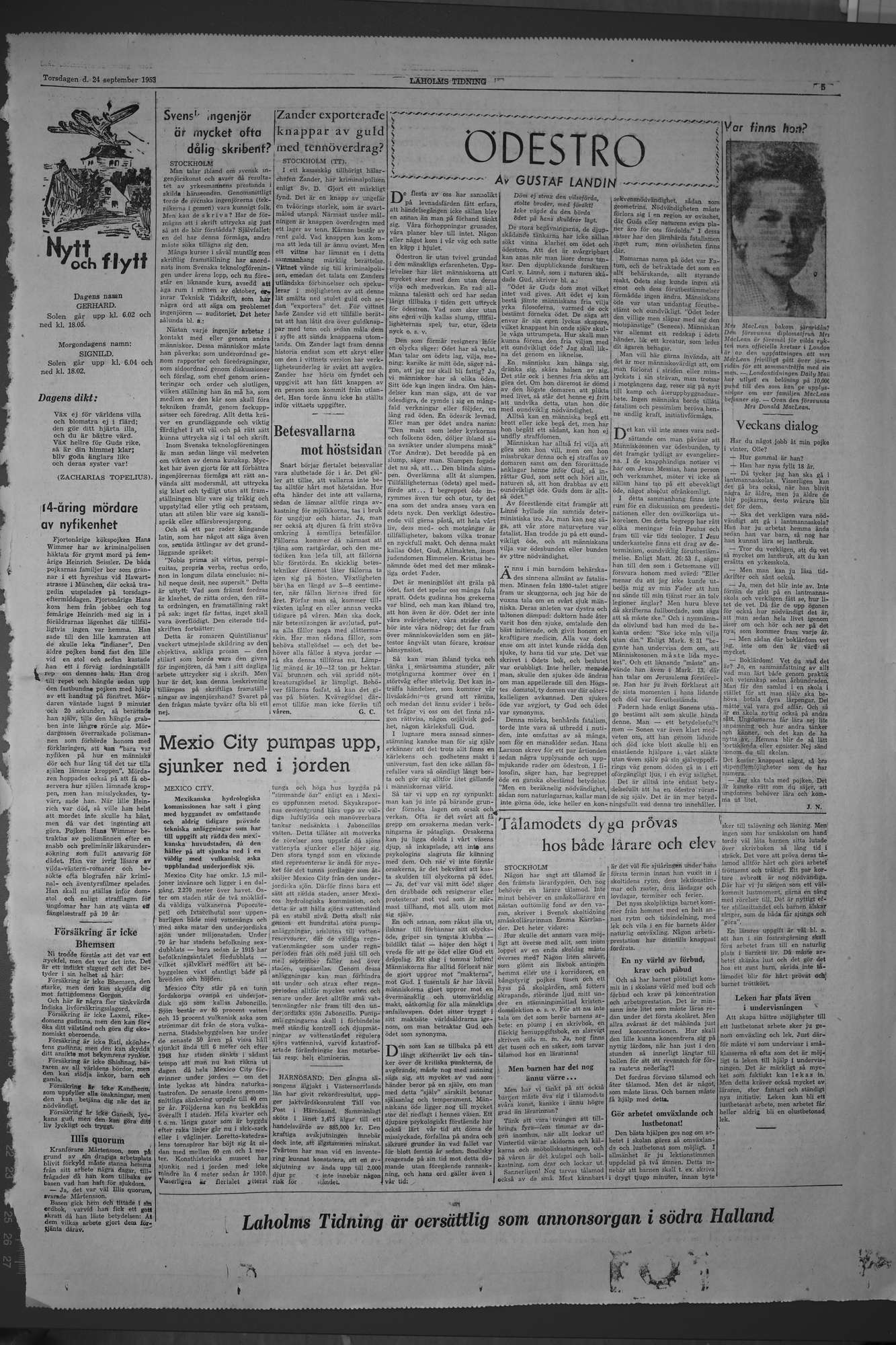 Laholms Tidning Torsdag 24 september 1953, sida 5