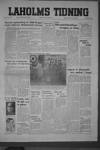 Förstasidan, Lördag 25 april 1953