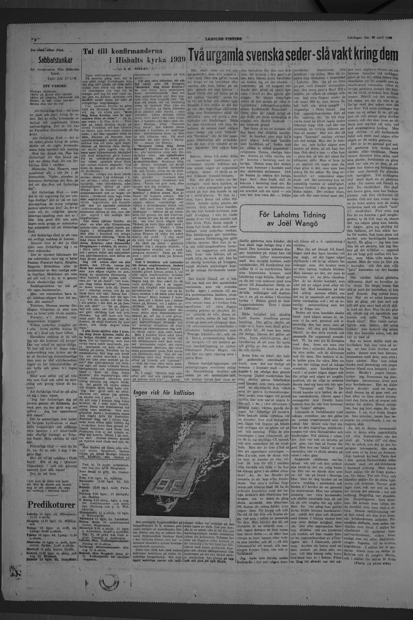 Laholms Tidning Lördag 25 april 1953, sida 6