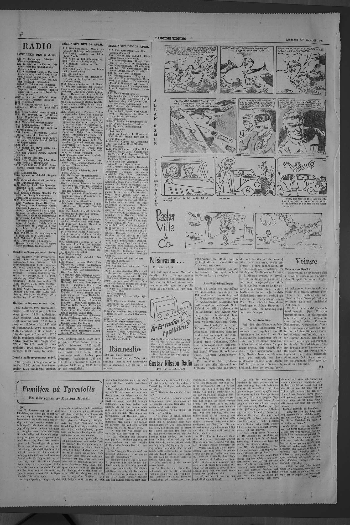 Laholms Tidning Lördag 25 april 1953, sida 8