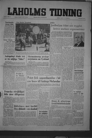 Förstasidan, Tisdag 25 augusti 1953