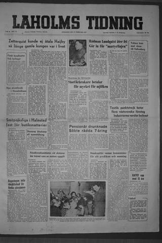 Förstasidan, Onsdag 25 februari 1953
