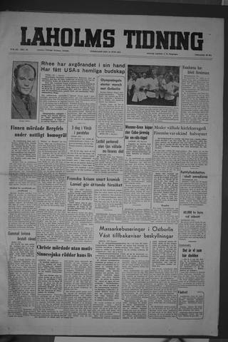 Förstasidan, Torsdag 25 juni 1953