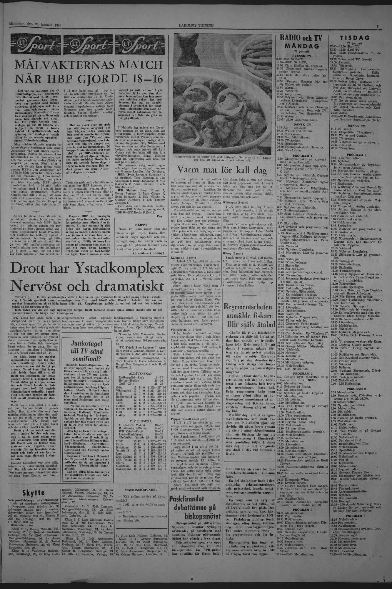 Laholms Tidning Måndag 24 januari 1966, sida 7