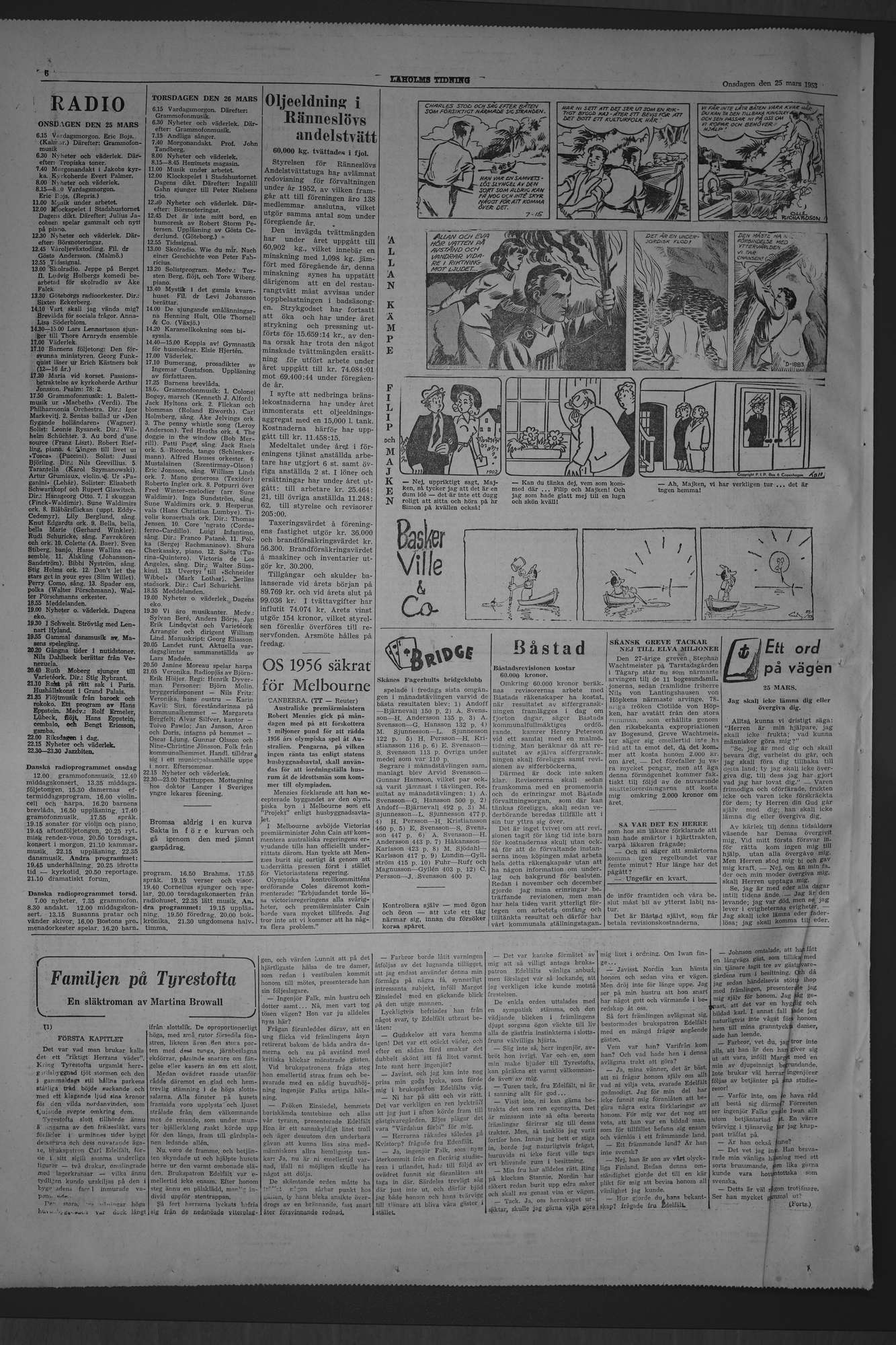 Laholms Tidning Onsdag 25 mars 1953, sida 6