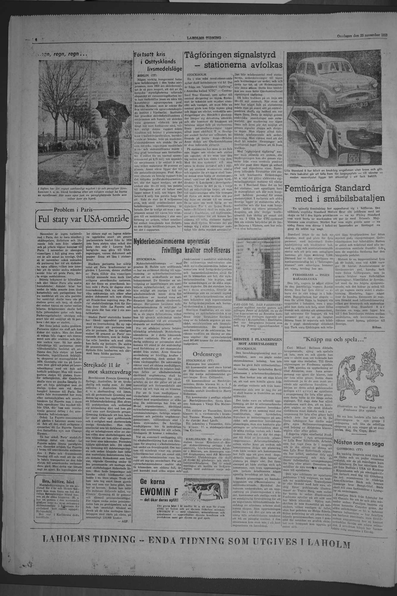 Laholms Tidning Onsdag 25 november 1953, sida 6