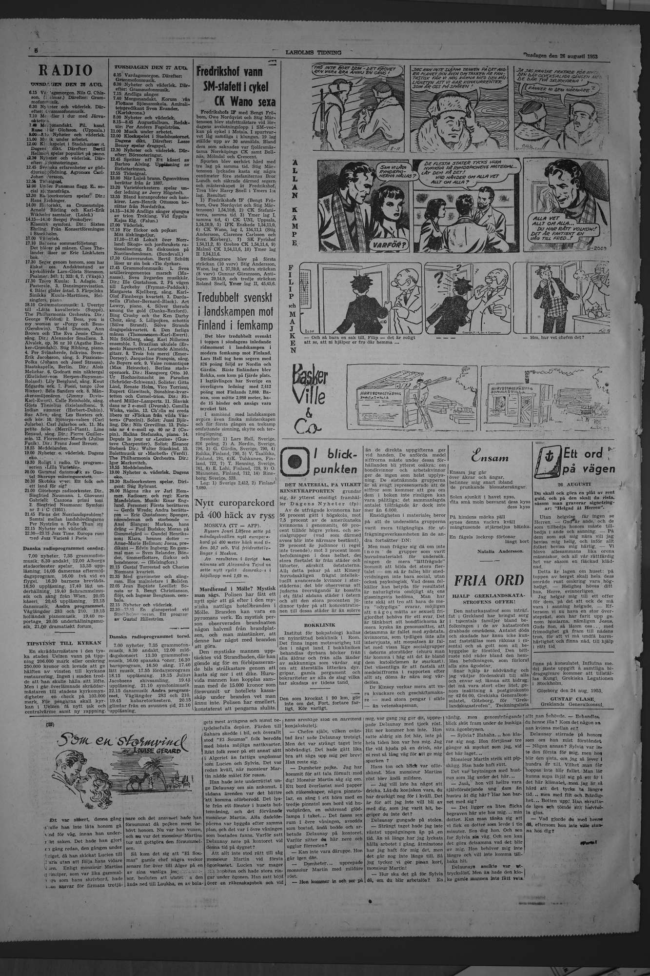 Laholms Tidning Onsdag 26 augusti 1953, sida 6