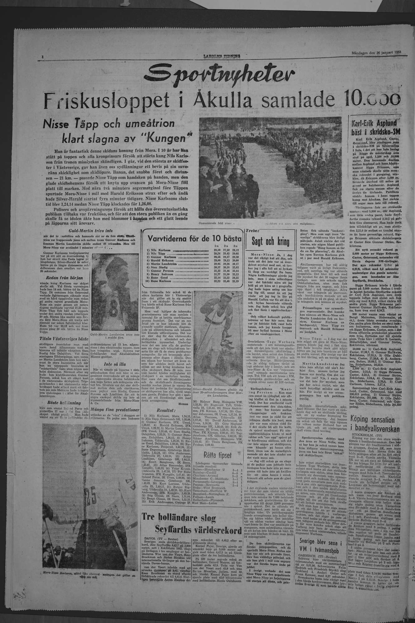 Laholms Tidning Måndag 26 januari 1953, sida 4
