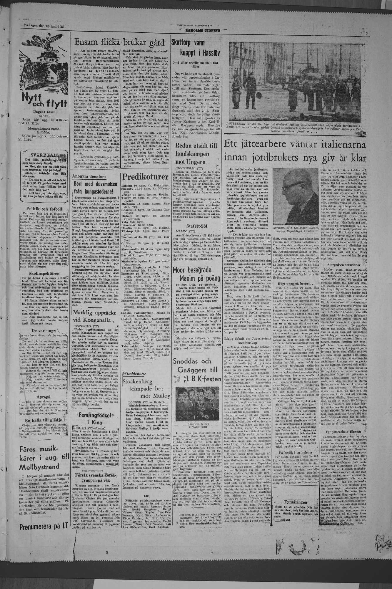 Laholms Tidning Fredag 26 juni 1953, sida 5