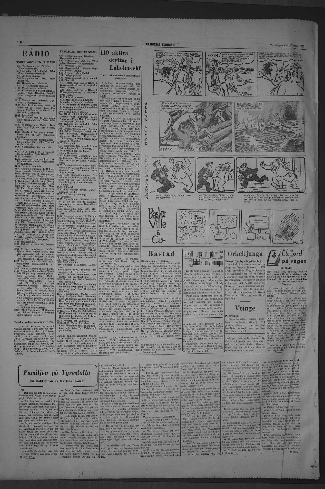 Laholms Tidning Torsdag 26 mars 1953, sida 6