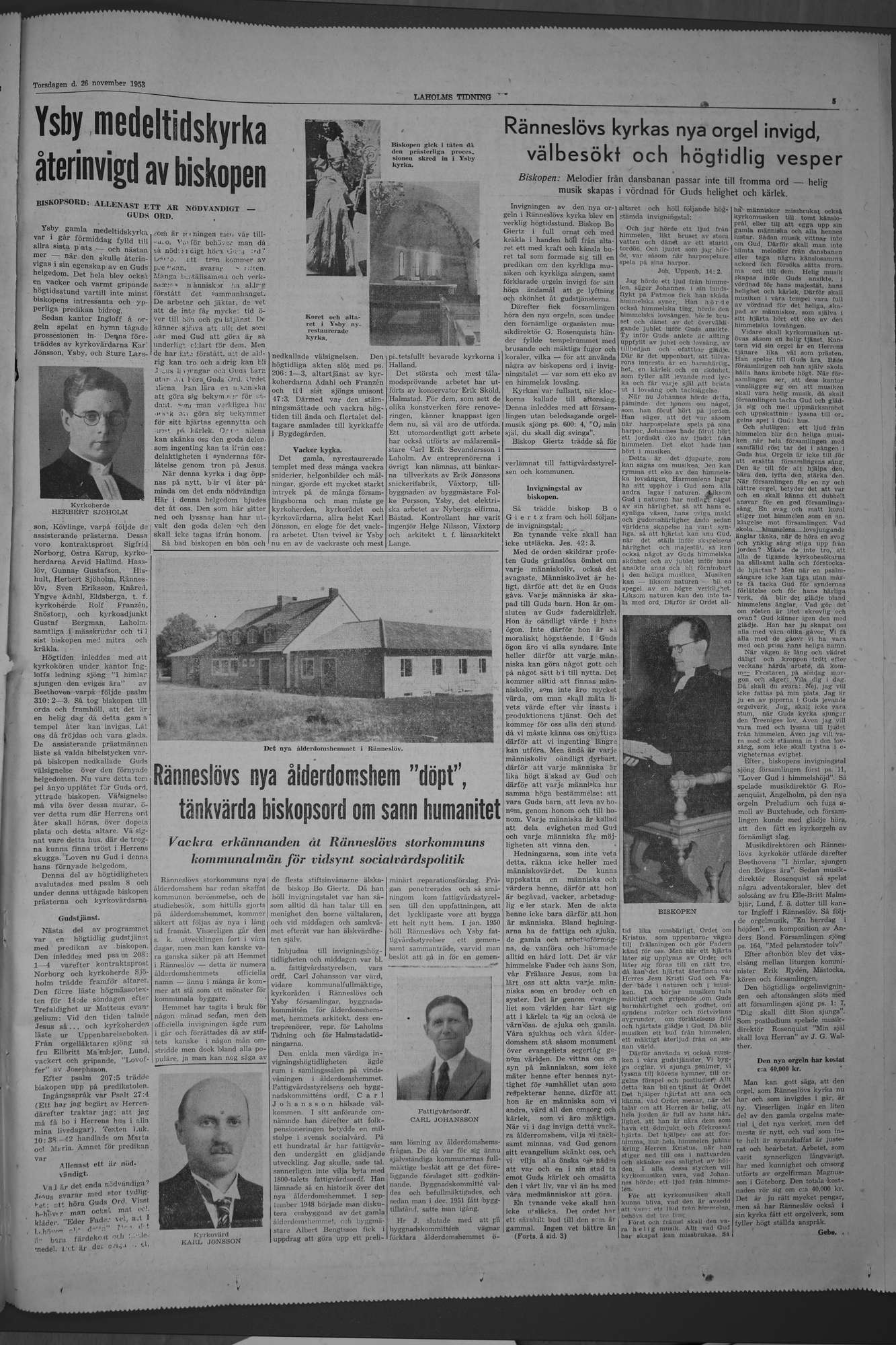Laholms Tidning Torsdag 26 november 1953, sida 5