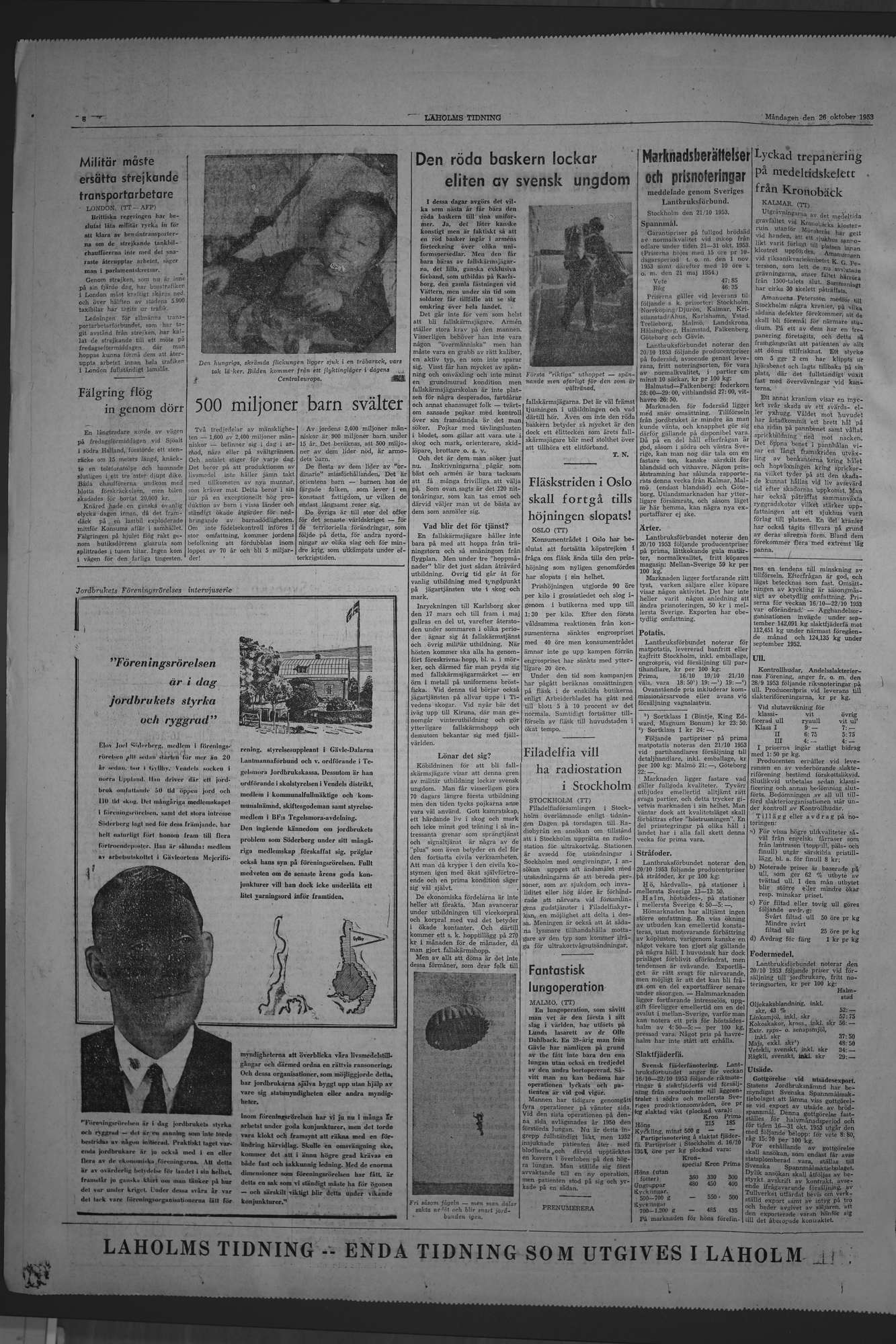 Laholms Tidning Måndag 26 oktober 1953, sida 6