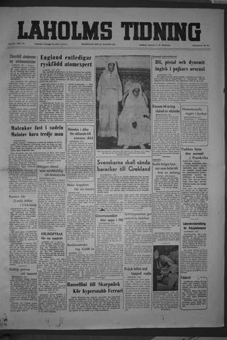 Förstasidan, Torsdag 27 augusti 1953
