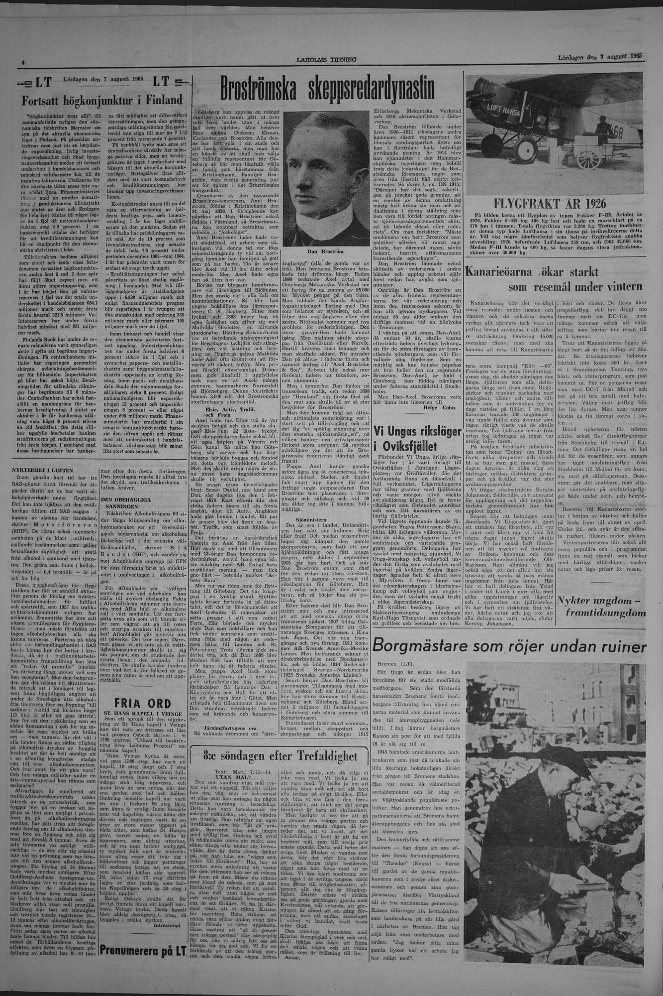 Laholms Tidning Lördag 7 augusti 1965, sida 4