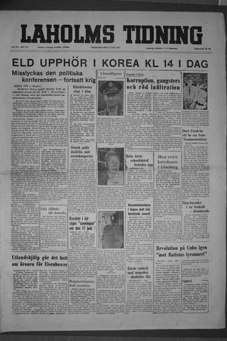 Förstasidan, Måndag 27 juli 1953