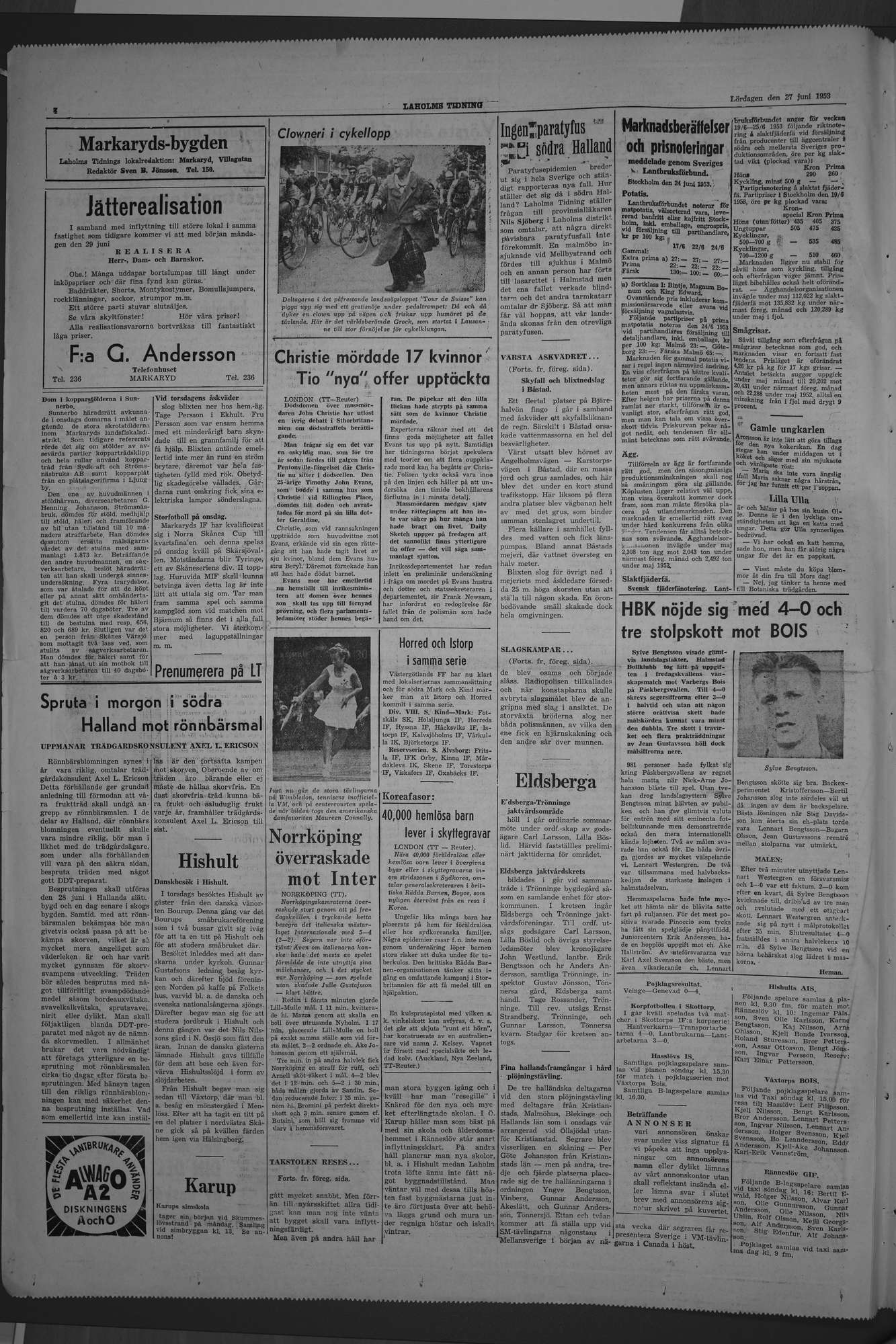 Laholms Tidning Lördag 27 juni 1953, sida 4