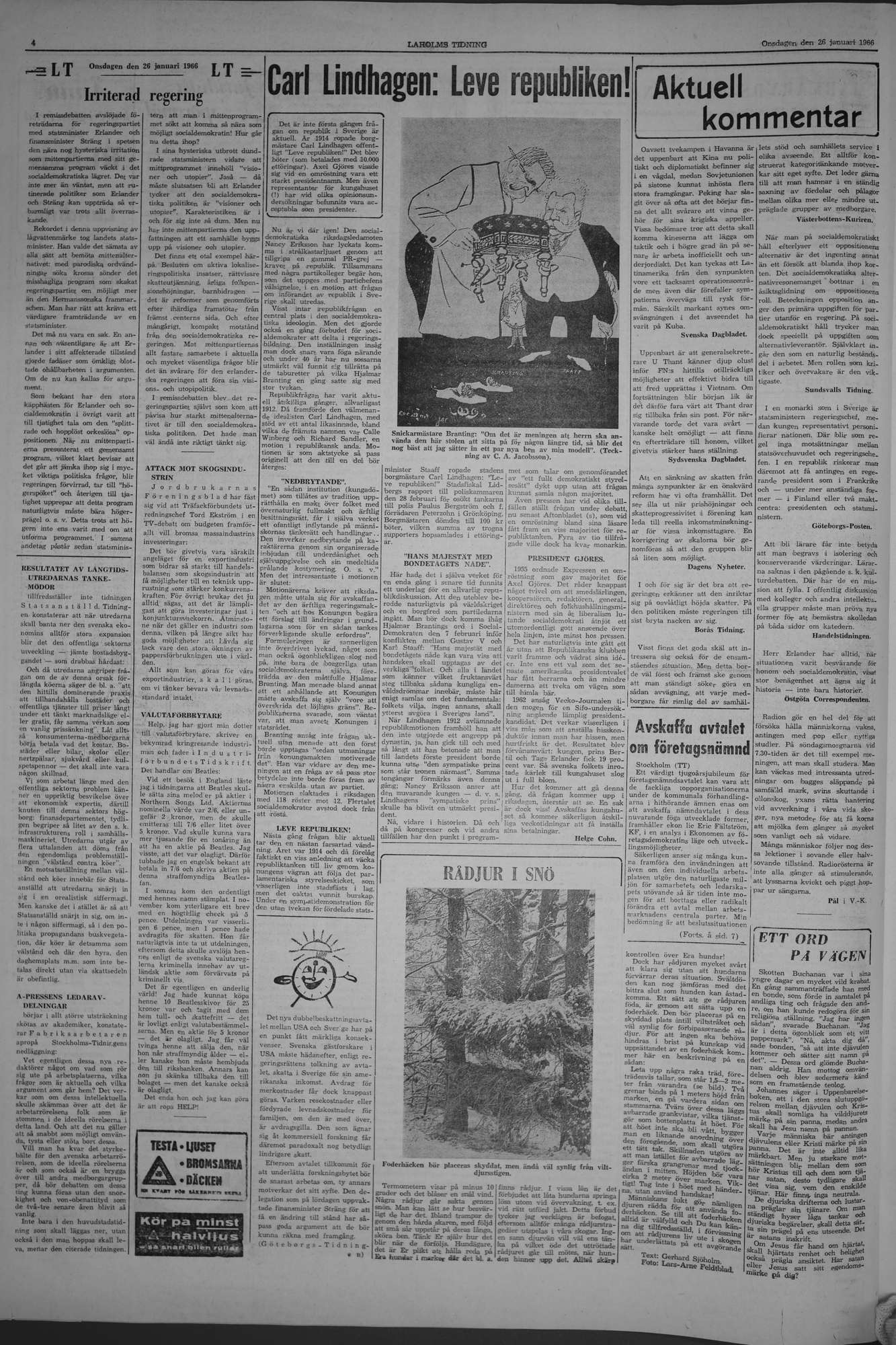 Laholms Tidning Onsdag 26 januari 1966, sida 4