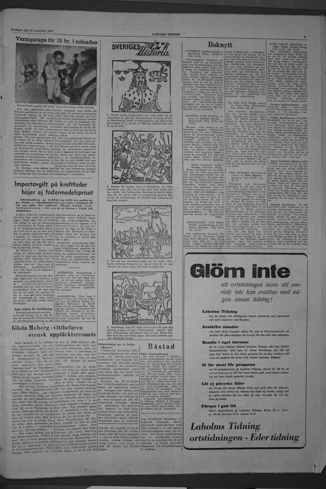 Laholms Tidning Fredag 27 november 1953, sida 5