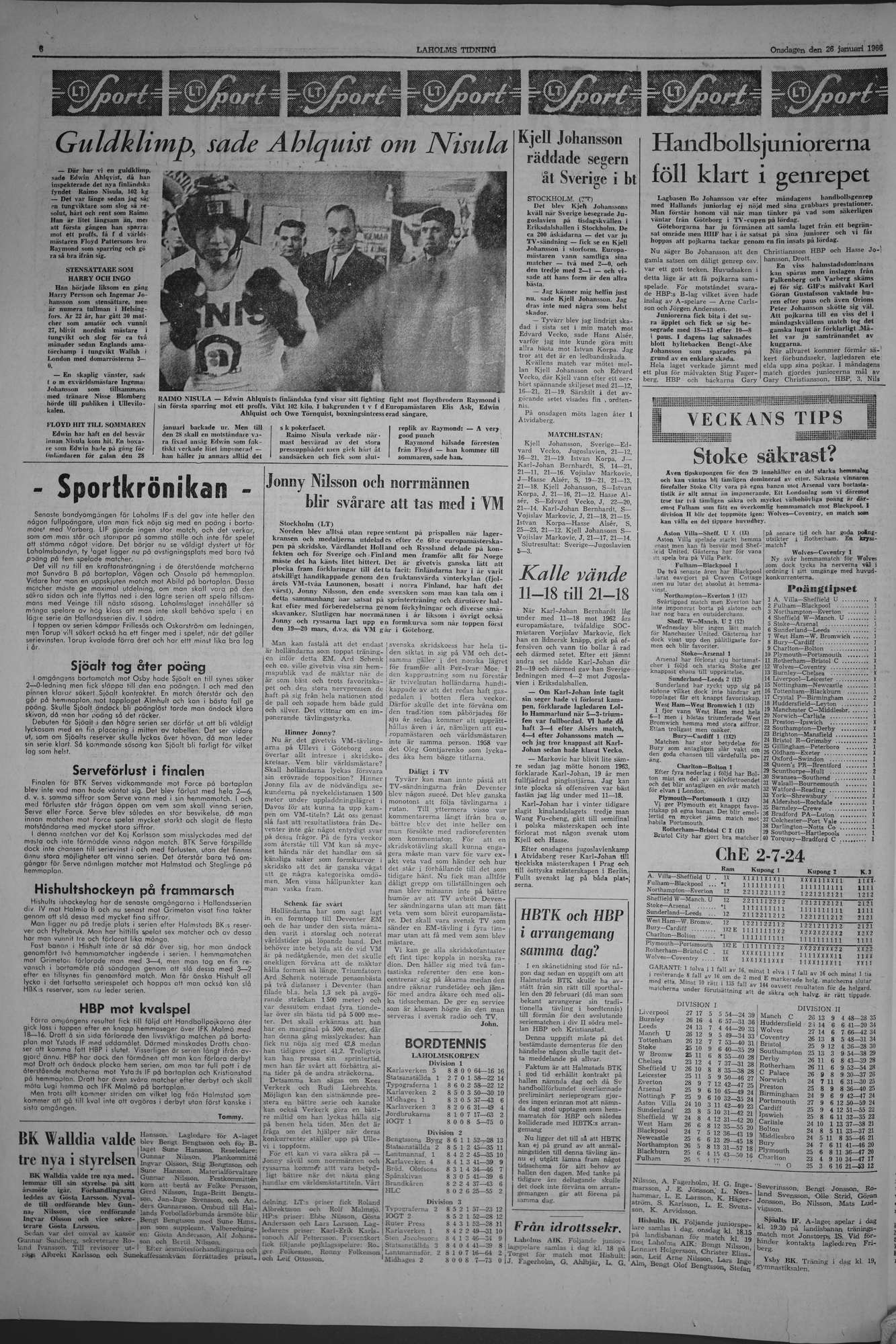 Laholms Tidning Onsdag 26 januari 1966, sida 6