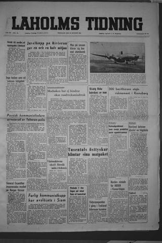 Förstasidan, Fredag 28 augusti 1953