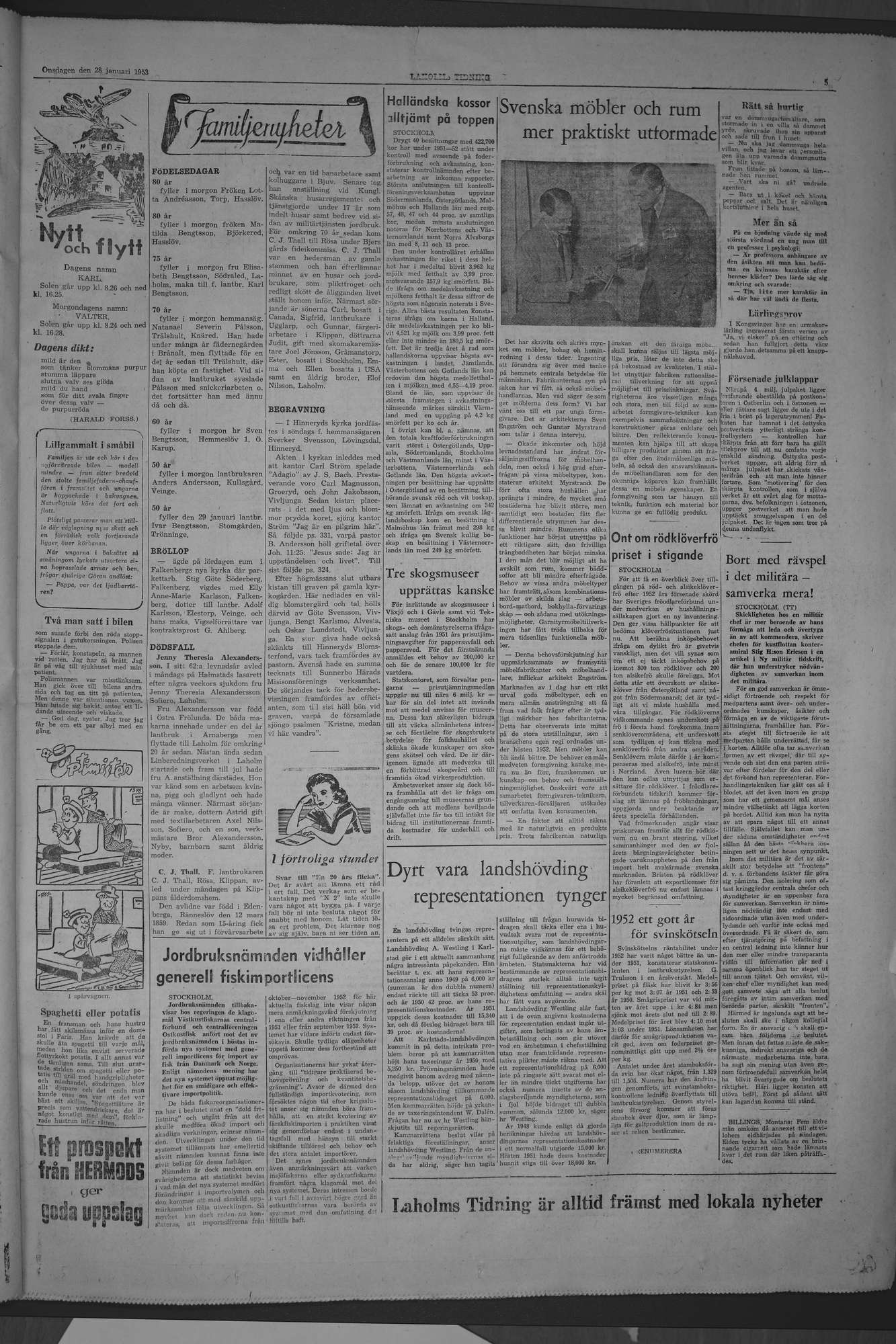 Laholms Tidning Onsdag 28 januari 1953, sida 5