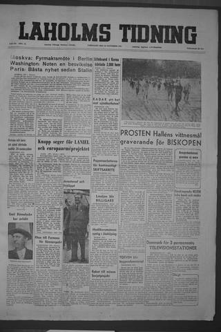 Förstasidan, Lördag 28 november 1953