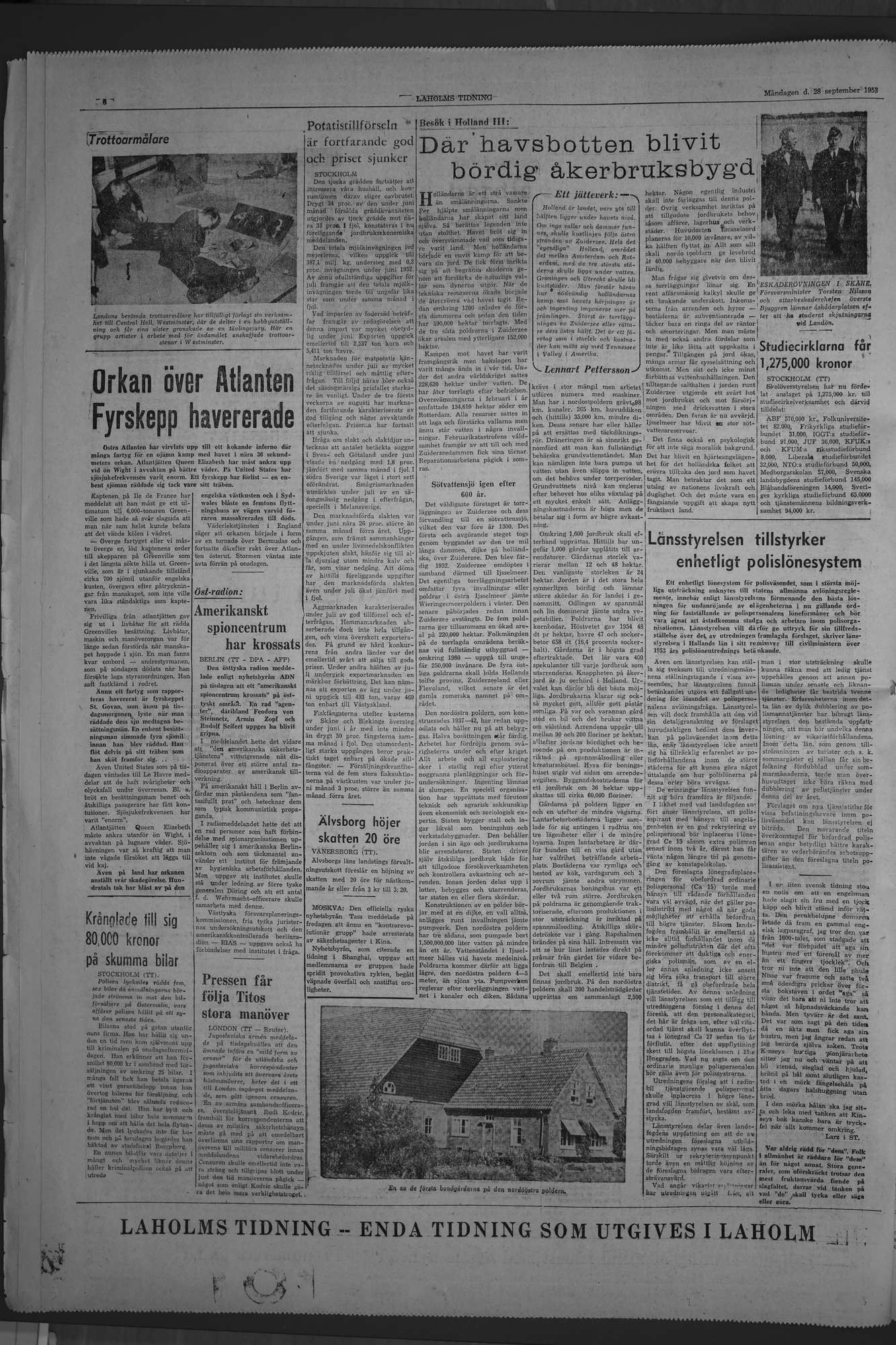 Laholms Tidning Måndag 28 september 1953, sida 6