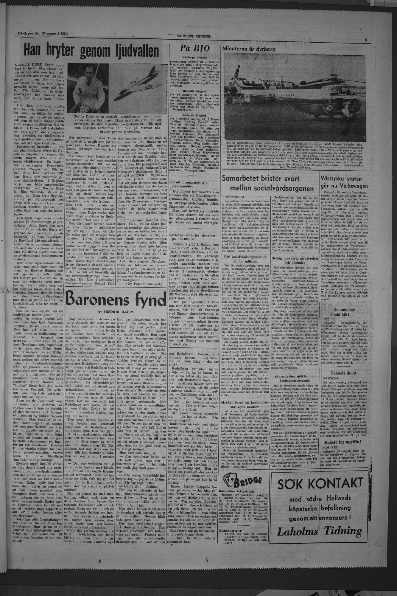 Laholms Tidning Lördag 29 augusti 1953, sida 5